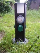 SŁUPEK OGRODOWY +PROGRAMATOR MANULANY+3 GNIAZDA 230V