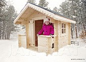  Domek drewniany dla dzieci z tarasem Marika